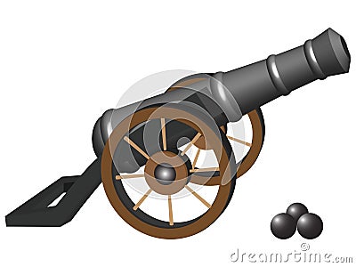 Ancient cannon Cartoon Illustration