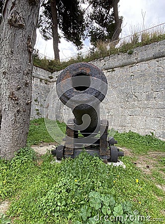 Ancient Cannon in Front Of Split Maritime Museum Editorial Stock Photo