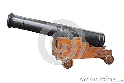 Ancient cannon, isolation on a white background. Stock Photo