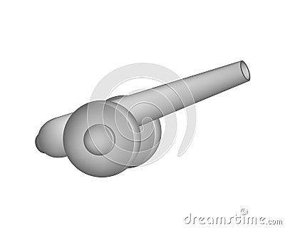 Ancient cannon on wheels Vector Illustration