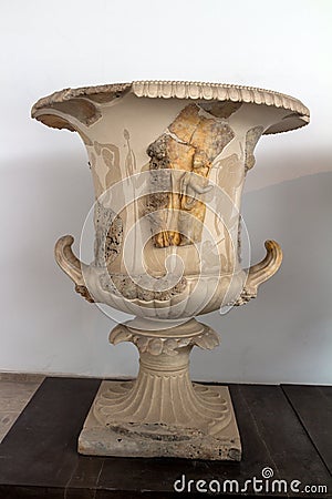 Ancient Carthaginian Vessel at the Bardo National Museum Editorial Stock Photo