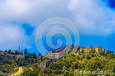 Ancient Castle in Alanya Stock Photo