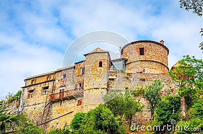 Ancient castle Brown in Portofino, Liguria, Italy Stock Photo