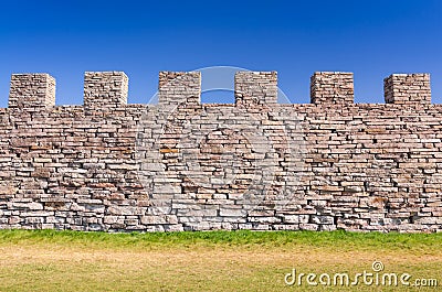 Ancient castle defense wall Stock Photo