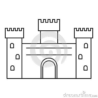 Ancient castle icon, outline style Vector Illustration