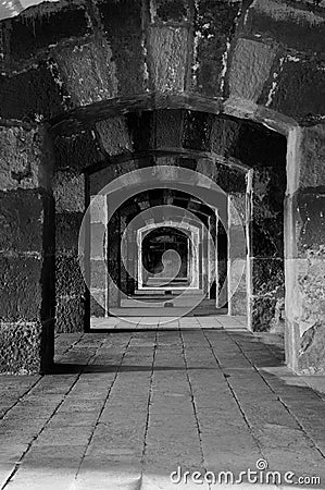 Ancient Castle Passageway Stock Photo