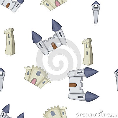 Ancient castle pattern, cartoon style Vector Illustration