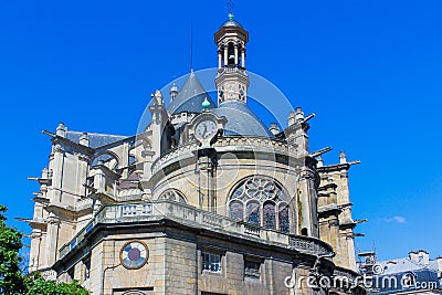 Paris cathedral on ske background Stock Photo