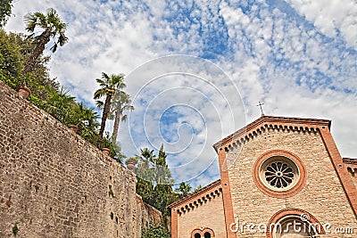 Ancient catholics church in Castrocaro Terme, Italy Stock Photo