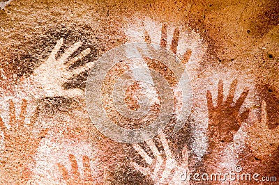 Ancient cave painting in Patagonia Stock Photo