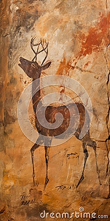 Ancient Cave Paintings: Capturing The Authenticity Of Wildlife Through Art Stock Photo