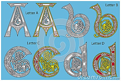 Ancient Celtic alphabet Vector Illustration