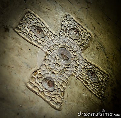 Ancient Celtic Cross Stock Photo