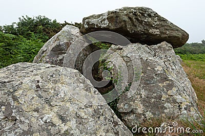 Ancient celtic stone tomb in Normandy France Stock Photo