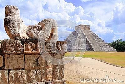 Ancient Chac Mool Chichen Itza figure Mexico Stock Photo