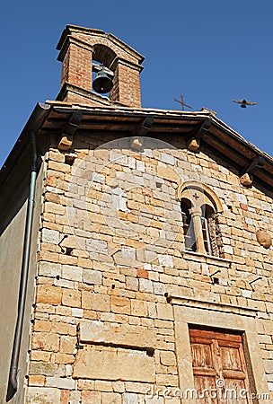 The ancient chapel in the Italian Tuskany Stock Photo