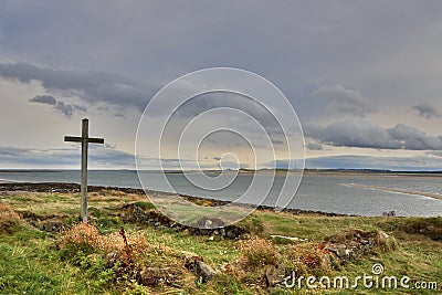 Ancient Chapel Ruins on Island of North East England Stock Photo