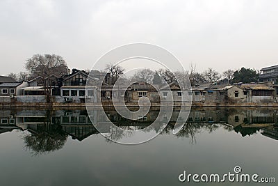 Ancient China stone village in Beijing Stock Photo