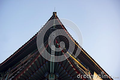 Ancient Chinese architecture detail features Stock Photo