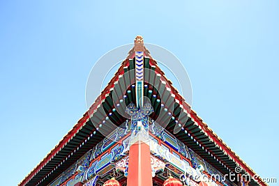 Ancient Chinese architecture roof Stock Photo