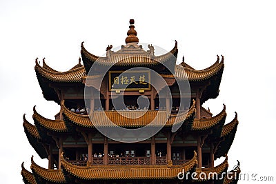 Wuhan china Ancient Chinese Architecture: Yellow crane temple Editorial Stock Photo