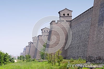 Ancient Chinese city wall Stock Photo