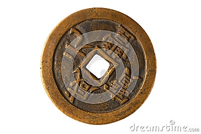 Ancient Chinese coin Stock Photo