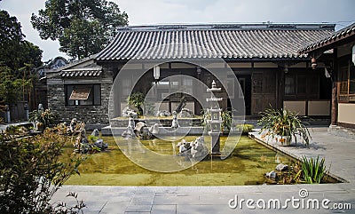 Ancient Chinese courtyard Stock Photo