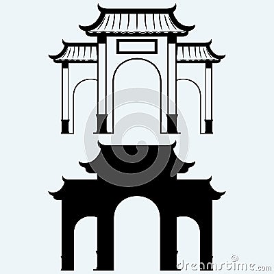 Ancient Chinese gate Vector Illustration
