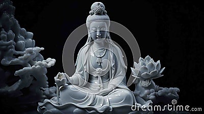 Ancient Chinese goddess Guan Yin Stock Photo