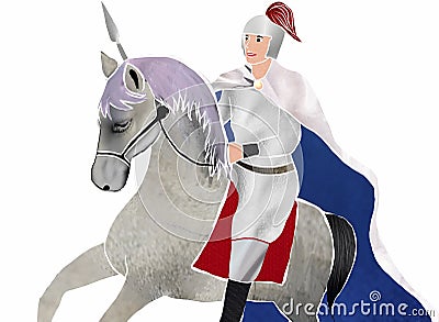 White Horse Warrior Glowing Stock Photo