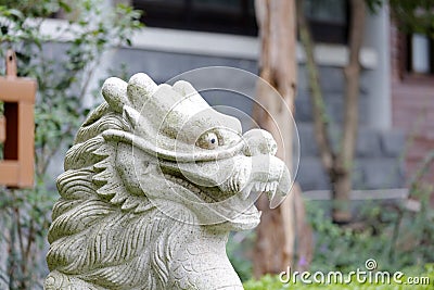 Ancient Chinese Mythical beast statue, adobe rgb Stock Photo