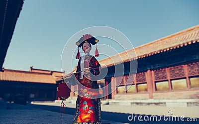 The ancient Chinese palace maid Stock Photo