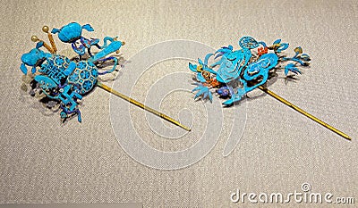 Ancient Chinese phoenix-shaped hairpin Editorial Stock Photo