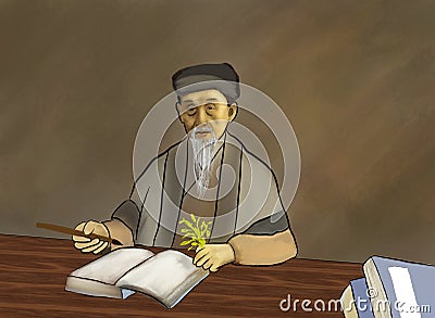 An ancient Chinese physician, a traditional medicine practitioner, Li-Shizhen. Stock Photo