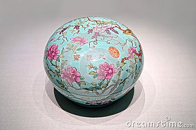 Ancient Chinese porcelain pot Editorial Stock Photo