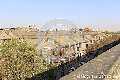 The ancient chinese style residential in the xian ancient city Editorial Stock Photo