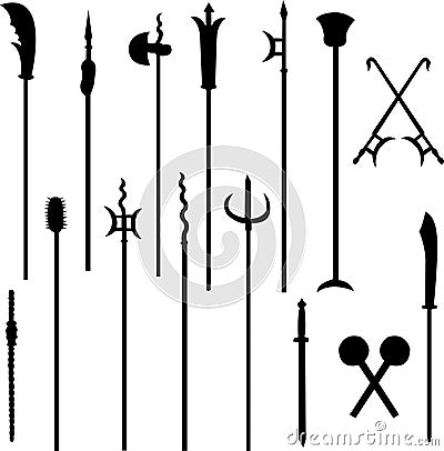 Ancient Chinese weapons Vector Illustration