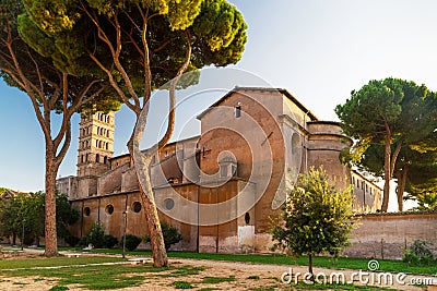 Ancient Christian church on the Aventine Hill in Rome Stock Photo