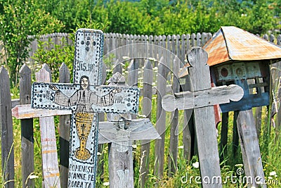 Ancient Christian crosses- Valcea region Stock Photo
