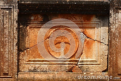 Ancient christian ruins in Delphi Stock Photo