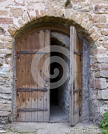 Ancient church door Stock Photo