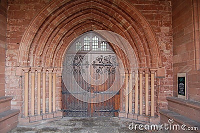 Ancient Church Door Stock Photo