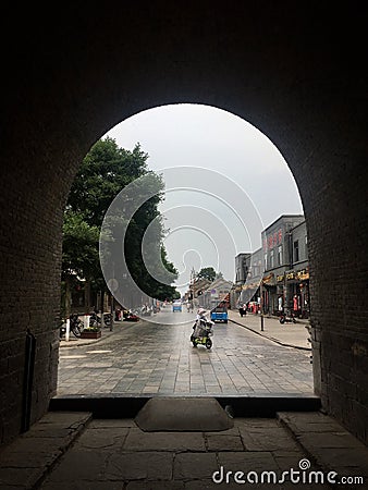 Street view of Pingyao ancient city Editorial Stock Photo