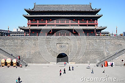 Ancient city wall of Xian, China Editorial Stock Photo