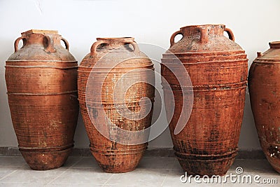 Ancient clay amphorae Stock Photo