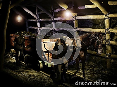 Ancient coal mine Stock Photo