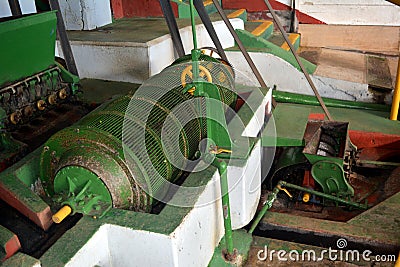 An ancient coffee sorting machine produced in England and used on farms in Costa Rica Stock Photo