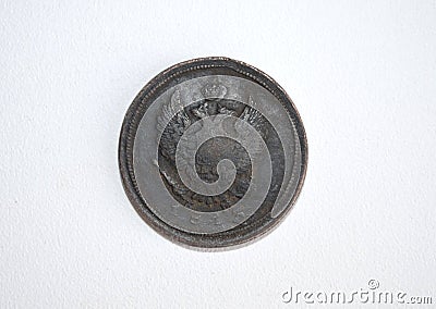 Ancient coin 200 years Stock Photo