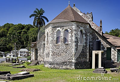 Ancient colonial church. Jamaica Stock Photo